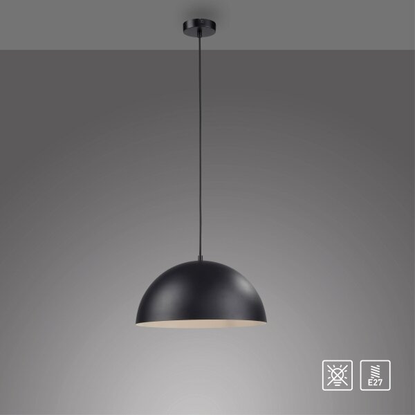 Schöner Wohnen 11728-18 - Závesný luster ALI na lanku, 1xE27/25W/230V, priemer 38 cm, čierny