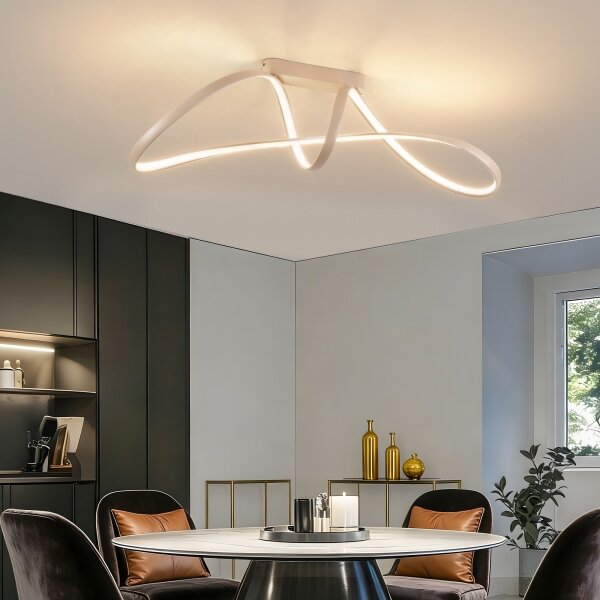 Brilagi-LED Stmievateľný prísadený luster TWISTER LED/60W/230V 3000-6000K béžový + diaľkové ovládanie