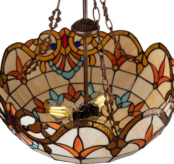 Brilagi - Tiffany vitrážny luster na reťazi MIRABELLA 3xE27/60W/230V priemer 50 cm