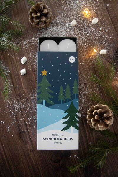 Vonné čajové sviečky Winter Joy - set 10 ks