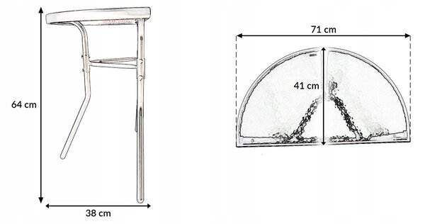 Dekorstudio Polkruhový sklenený kávový stolík na balkón