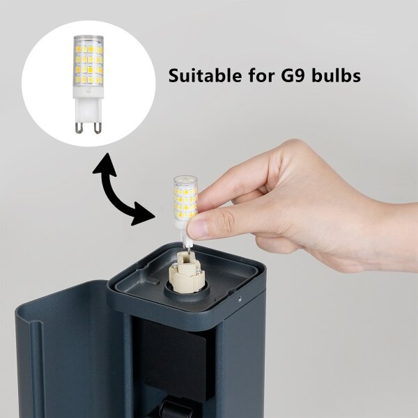 Brilagi -Vonkajšia lampa s 2 zásuvkami typu SCHUKO PILLAR 1xG9/11W/230V IP44 antracit