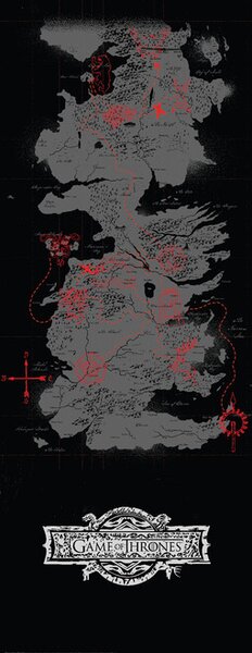 Plagát, Obraz - Game of Thrones - Map
