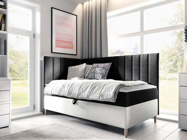 Mirjan24 Kontinentálna posteľ Junior Kamire 3, Strana: ľavá, Rozmer postele: 80x200, Dostupné poťahy: ekokoža Soft 017 (biela) + Fresh 04 5903211192340