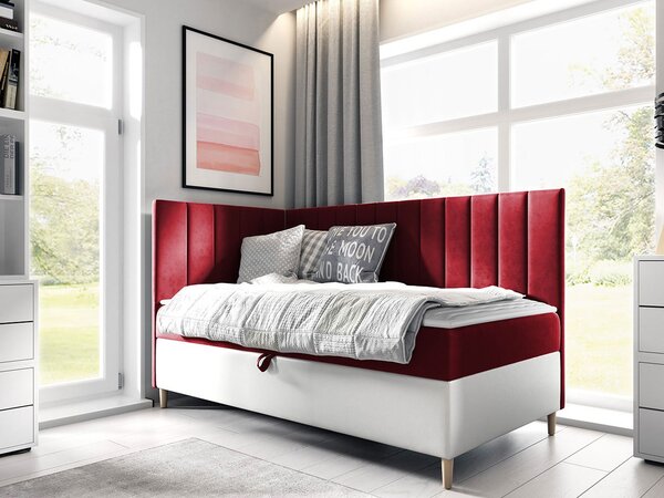 Mirjan24 Kontinentálna posteľ Junior Kamire 3, Strana: ľavá, Rozmer postele: 80x200, Dostupné poťahy: ekokoža Soft 017 (biela) + Fresh 04 5903211192340