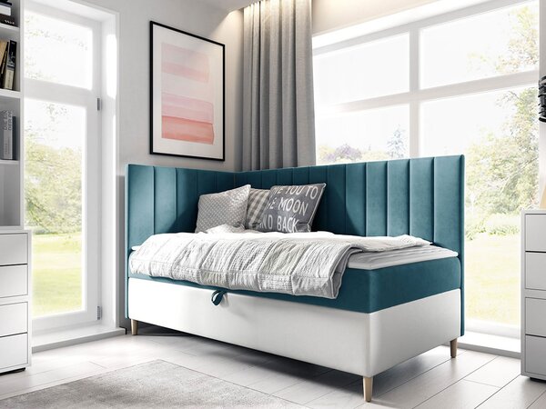 Mirjan24 Kontinentálna posteľ Junior Kamire 3, Strana: ľavá, Rozmer postele: 80x200, Dostupné poťahy: ekokoža Soft 017 (biela) + Fresh 04 5903211192340