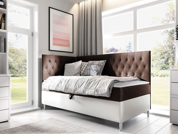 Mirjan24 Kontinentálna posteľ Junior Gerdise 3, Strana: ľavá, Rozmer postele: 80x200, Dostupné poťahy: ekokoža Soft 017 (biela) + Fresh 04 5903211193248