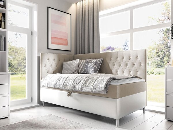 Mirjan24 Kontinentálna posteľ Junior Gerdise 3, Strana: ľavá, Rozmer postele: 80x200, Dostupné poťahy: ekokoža Soft 017 (biela) + Fresh 04 5903211193248