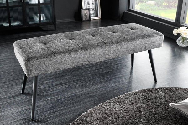 Invicta Interior - Dizajnová lavica BOUTIQUE 100 cm, šedá, štruktúrovaná látka