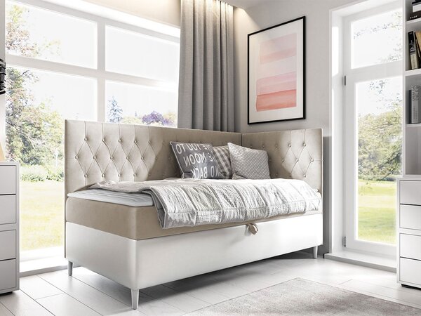 Mirjan24 Kontinentálna posteľ Junior Gerdise 3, Strana: pravá, Rozmer postele: 90x200, Dostupné poťahy: ekokoža Soft 017 (biela) + Fresh 01 5903211202445