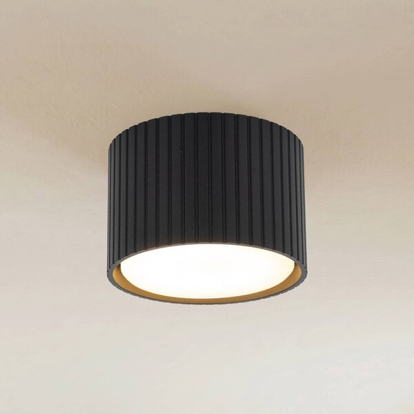 TK Lighting Stropné svietidlo Ferro, čierne, plastové, výška 6 cm, GX53, Čierna, Obývacia izba / jedáleň, Plast, Moderný, Závesné svietidlo