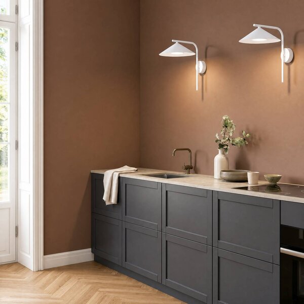 TK Lighting Nástenné svetlo Lume S, farba greige, kov, výška 31 cm, GX53, Hliník / sivá / zinok, Obývacia izba / jedáleň, kov, Moderný, Nástenné svietidlo