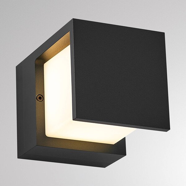 Molto Luce Vonkajšie nástenné svietidlo FYNN-Y, antracitová, 12 cm, IP65,, Čierna, Hliník, Moderný, Nástenné svietidlo