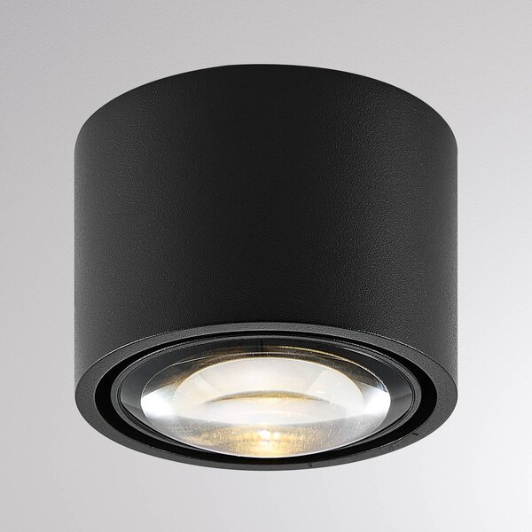 Molto Luce Vonkajšia stropná LED lampa MAG MINI, čierna, Ø 9 cm, stmievateľné, IP44, Čierna, Kúpeľňa, Hliník, Moderný, Závesné svietidlo
