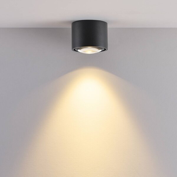 Molto Luce Vonkajšia stropná LED lampa MAG MINI, čierna, Ø 9 cm, stmievateľné, IP44, Čierna, Kúpeľňa, Hliník, Moderný, Závesné svietidlo