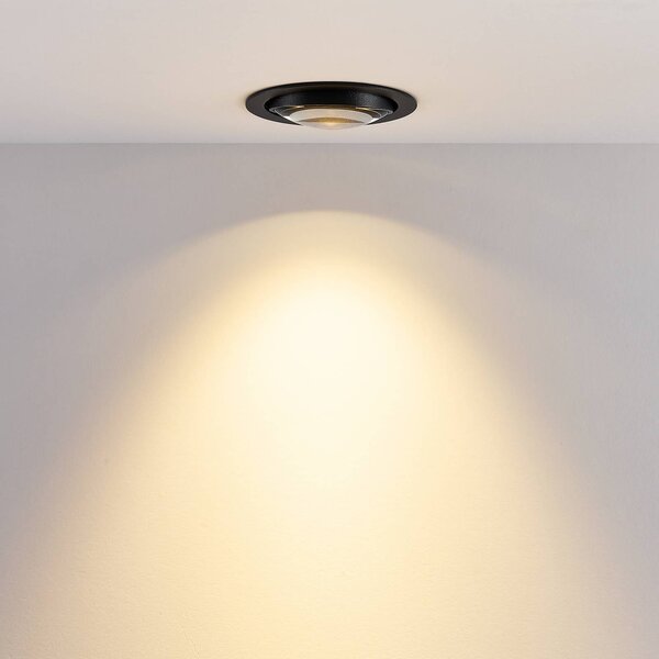 LED stropné vstavné svietidlo MAG MINI, čierne, Ø 10 cm, 18 V, Čierna, Obývacia izba / jedáleň, Hliník, Moderný, Zapustené stropné svietidlo