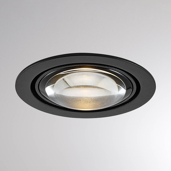 LED stropné vstavné svietidlo MAG MINI, čierne, Ø 10 cm, 18 V, Čierna, Obývacia izba / jedáleň, Hliník, Moderný, Zapustené stropné svietidlo