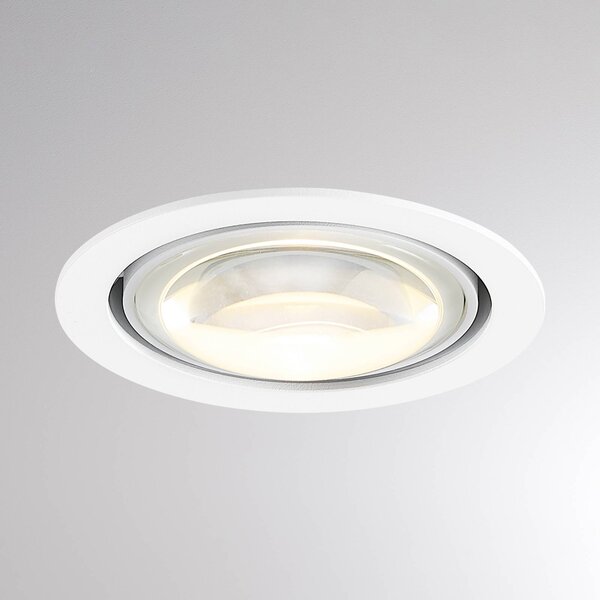 LED stropné vstavné svietidlo MAG MINI, biele, Ø 10 cm, 18 V, Biela / opálová, Obývacia izba / jedáleň, Hliník, Moderný, Zapustené stropné svietidlo