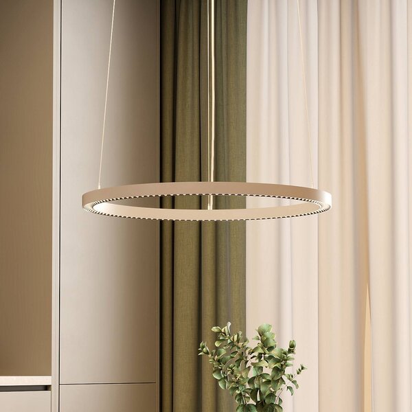LED závesné svietidlo PERFORA PRO M, Ø 66 cm, biela, DALI, smer svetla, Biela / opálová, Obývacia izba / jedáleň, Hliník, Moderný, Závesné svietidlo