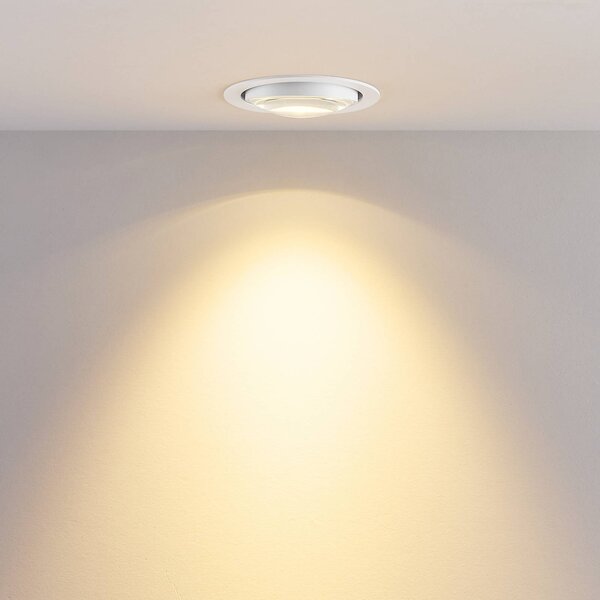 LED stropné vstavné svietidlo MAG MINI, biele, Ø 10 cm, 18 V, Biela / opálová, Obývacia izba / jedáleň, Hliník, Moderný, Zapustené stropné svietidlo