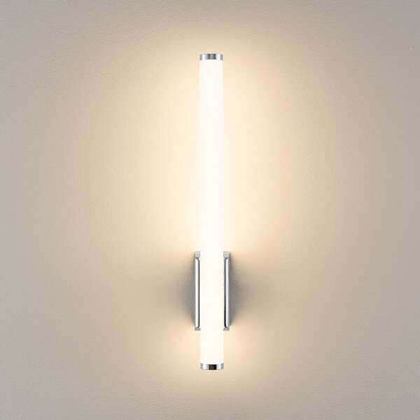 Molto Luce LED nástenné svetlo VINA UP S, chrómová farba, výška 40 cm, IP44, Chrómová / strieborná, Kúpeľňa, Hliník, Moderný, Nástenné svietidlo