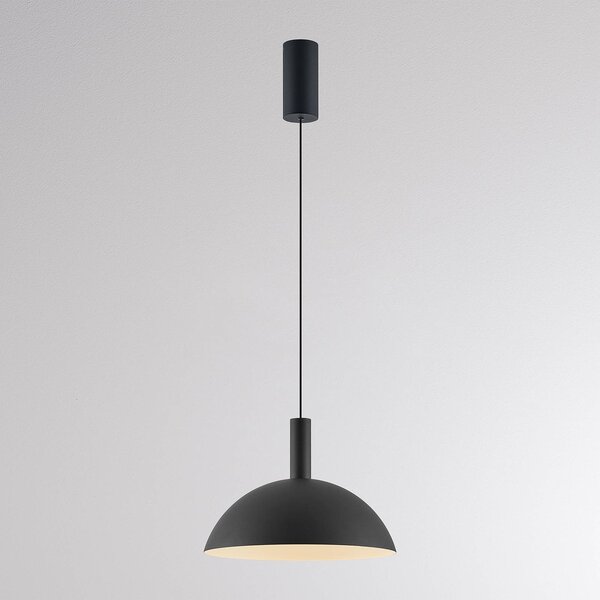 LED závesné svietidlo LORA II, čierne, Ø 24 cm, stmievateľné, 40°, Čierna, Obývacia izba / jedáleň, kov, Moderný, Závesné svietidlo