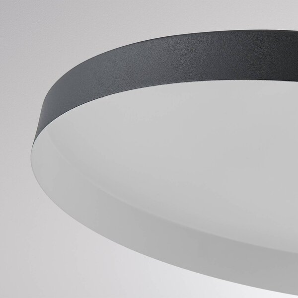 LED závesné svietidlo na lištu LORA III, čierne, Ø 36 cm, 40°, 3-fázové, Čierna, Obývacia izba / jedáleň, kov, Moderný, Závesné svietidlo