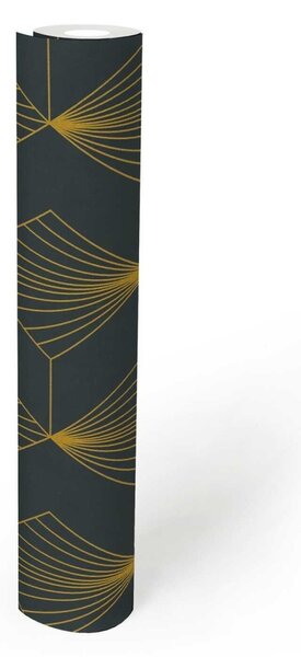 A.S. Création | Vliesová tapeta na stenu French Affair 36156-2 | 0,53 x 10,05 m | čierna, zlatá