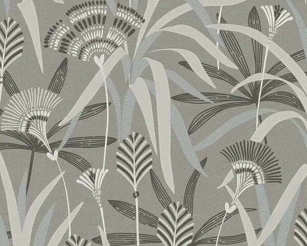 A.S. Création | Vliesová tapeta na stenu French Affair 39936-2 | 0,53 x 10,05 m | šedá, čierna, zelená, biela