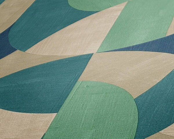 A.S. Création | Vliesová tapeta na stenu French Affair 39932-2 | 0,53 x 10,05 m | krémová, béžová, modrá, zelená, tyrkysová