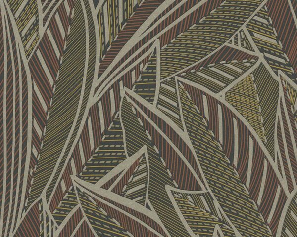 A.S. Création | Vliesová tapeta na stenu French Affair 39933-1 | 0,53 x 10,05 m | čierna, zlatá, žltá, oranžová