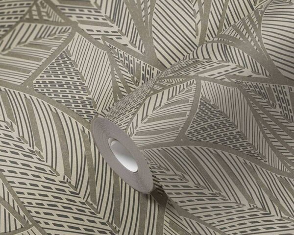A.S. Création | Vliesová tapeta na stenu French Affair 39933-2 | 0,53 x 10,05 m | metalická, šedá, čierna