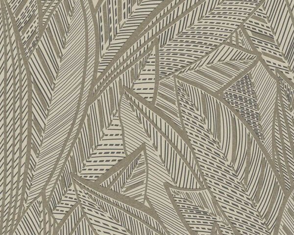 A.S. Création | Vliesová tapeta na stenu French Affair 39933-2 | 0,53 x 10,05 m | metalická, šedá, čierna