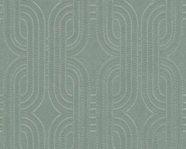 A.S. Création | Vliesová tapeta na stenu French Affair 39937-5 | 0,53 x 10,05 m | zelená, metalická