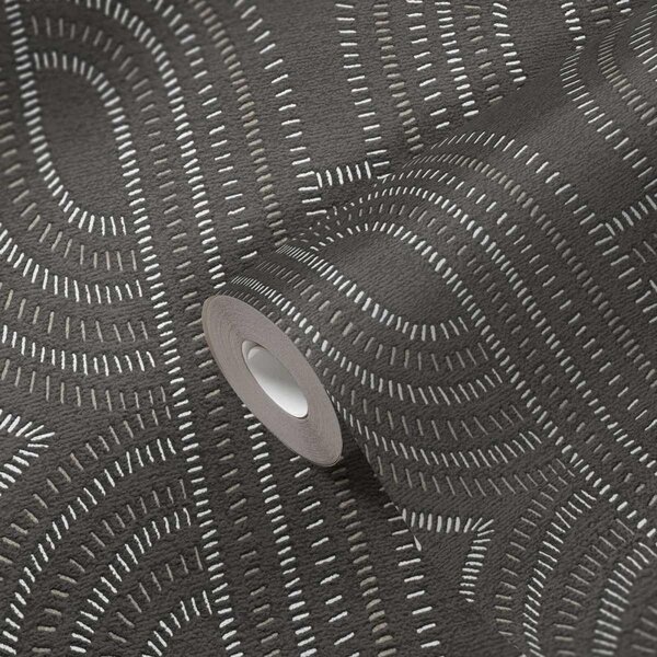 A.S. Création | Vliesová tapeta na stenu French Affair 39937-4 | 0,53 x 10,05 m | čierna, metalická, bronzová