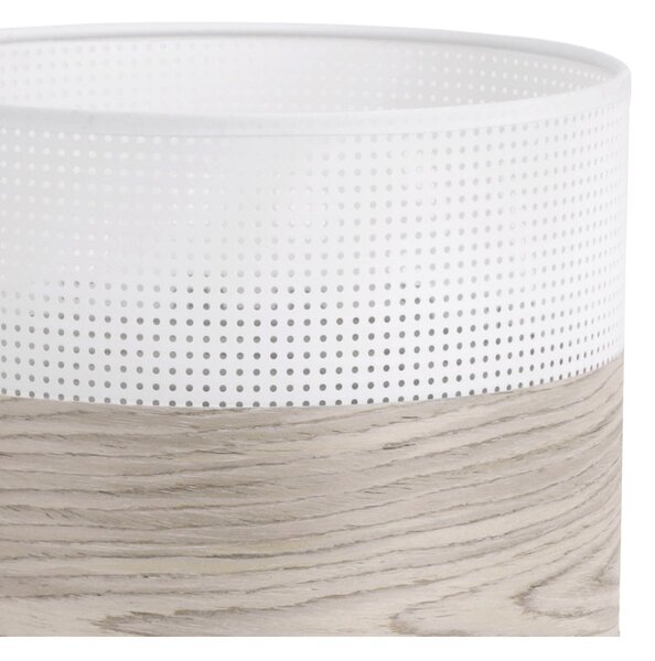 Závesné svietidlo Wood, 1x svetlobéžová dubová dýha/biele PVC tienidlo, (fi 20cm)