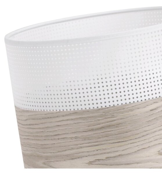 Závesné svietidlo Wood, 1x svetlobéžová dubová dýha/biele PVC tienidlo, (fi 20cm)