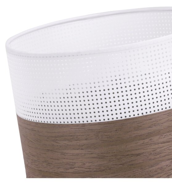 Závesné svietidlo Wood, 1x hnedá orechová dýha/biele PVC tienidlo, (fi 20cm)