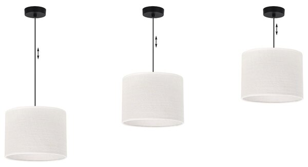 Závesné svietidlo Juta, 1x biele jutové tienidlo, (fi 20cm), b