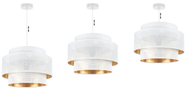 Závesné svietidlo Asti, 1x biele PVC tienidlo, (fi 45cm), g, w