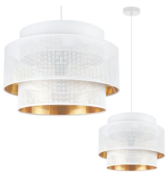 Závesné svietidlo Asti, 1x biele PVC tienidlo, (fi 45cm), g, w