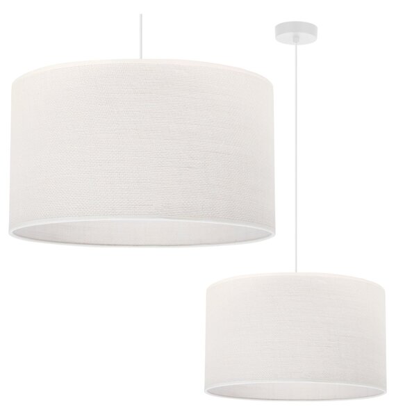 Závesné svietidlo Juta, 1x biele jutové tienidlo, (fi 40cm), w