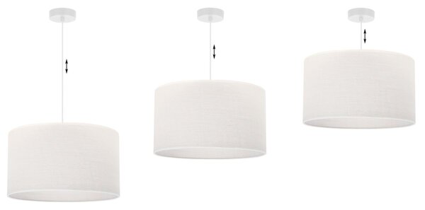 Závesné svietidlo Juta, 1x biele jutové tienidlo, (fi 40cm), w