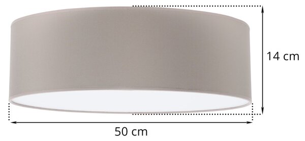 Stropné svietidlo Gaja, 1x béžové textilné tienidlo, (biele plexisklo), (fi 50cm)