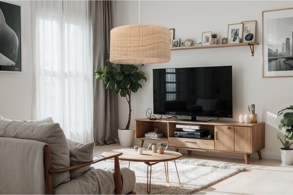 Závesné svietidlo Rattan, 1x ratanové tienidlo, (fi 40cm), w