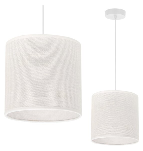 Závesné svietidlo Juta, 1x biele jutové tienidlo, (fi 15cm), w