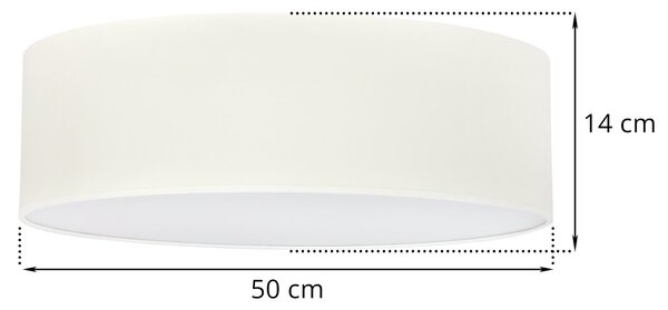 Stropné svietidlo Gaja, 1x krémové textilné tienidlo, (biele plexisklo), (fi 50cm)