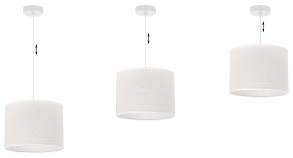 Závesné svietidlo Juta, 1x biele jutové tienidlo, (fi 20cm), w