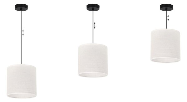 Závesné svietidlo Juta, 1x biele jutové tienidlo, (fi 15cm), b