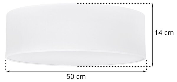 Stropné svietidlo Gaja, 1x biele textilné tienidlo, (biele plexisklo), (fi 50cm)